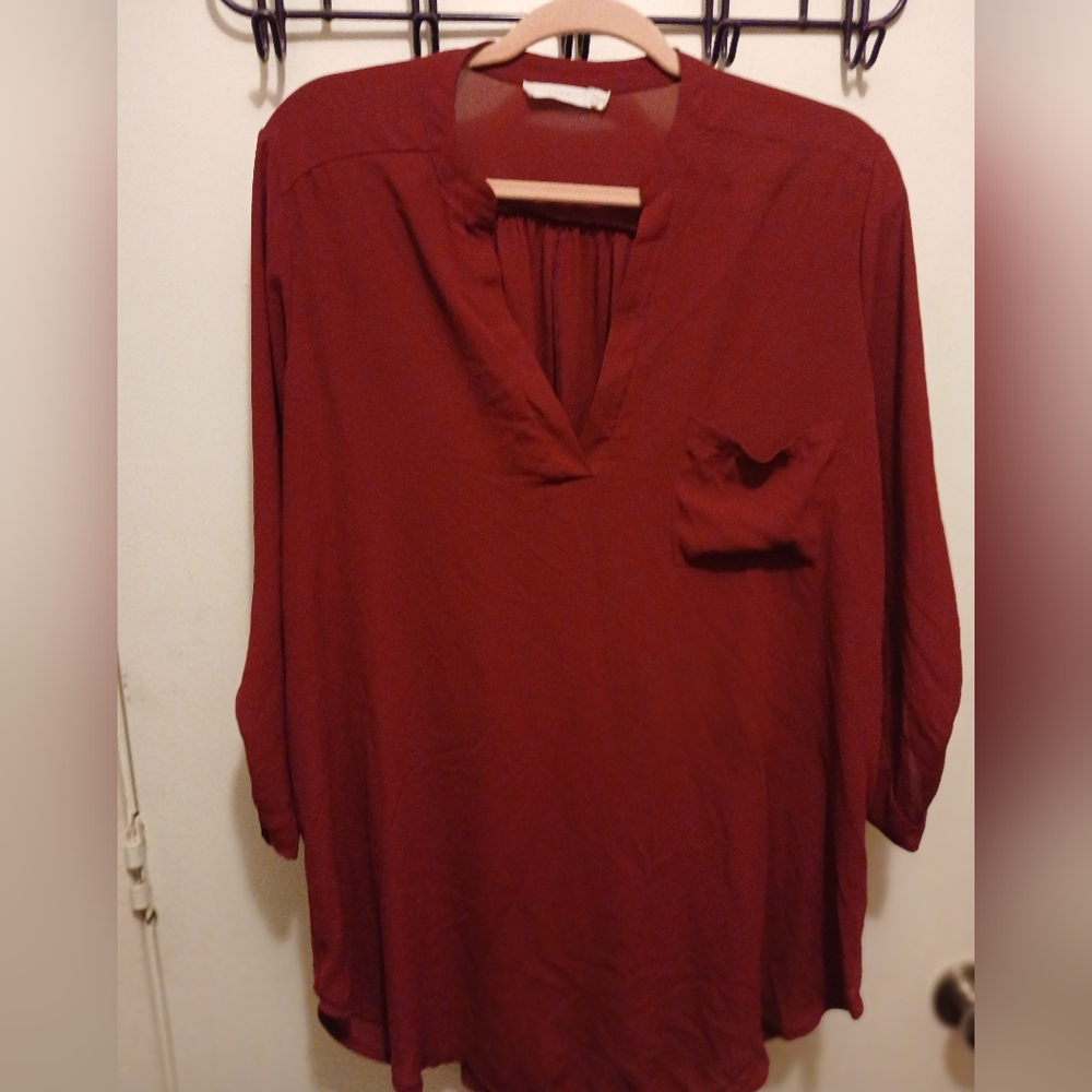 Lush -Burgundy long Blouse